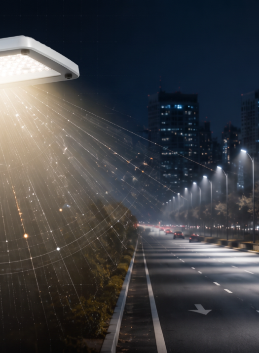 Fluxo luminoso em luminária LED para iluminação pública