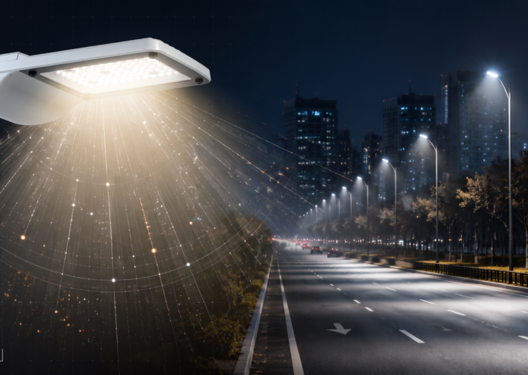 Fluxo luminoso em luminária LED para iluminação pública